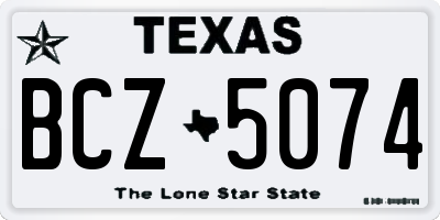 TX license plate BCZ5074