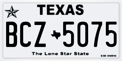 TX license plate BCZ5075