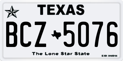 TX license plate BCZ5076