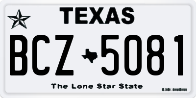 TX license plate BCZ5081