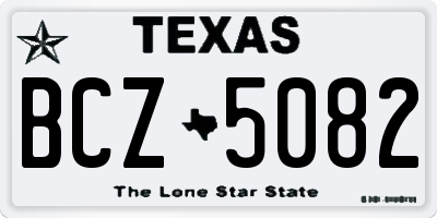 TX license plate BCZ5082
