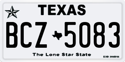 TX license plate BCZ5083