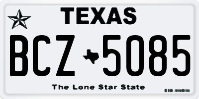 TX license plate BCZ5085
