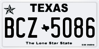 TX license plate BCZ5086