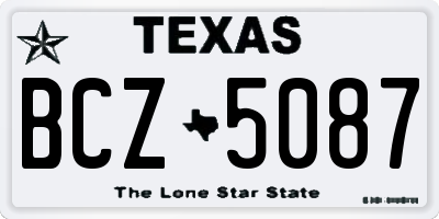 TX license plate BCZ5087