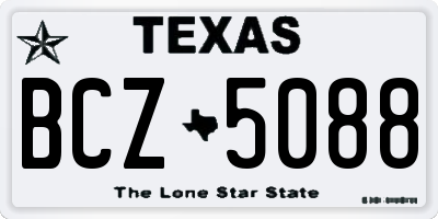 TX license plate BCZ5088
