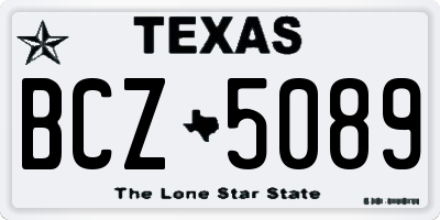 TX license plate BCZ5089