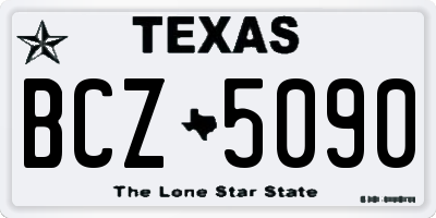 TX license plate BCZ5090
