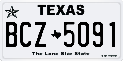 TX license plate BCZ5091