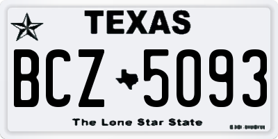 TX license plate BCZ5093