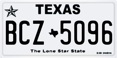TX license plate BCZ5096