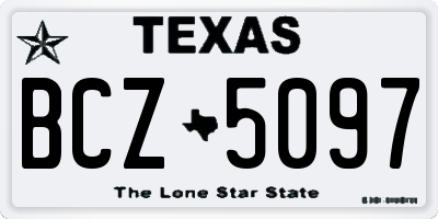 TX license plate BCZ5097