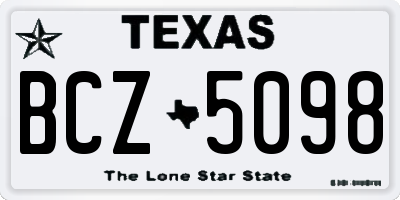 TX license plate BCZ5098