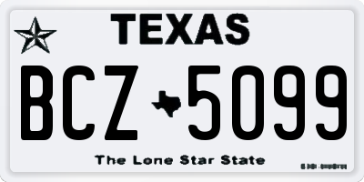 TX license plate BCZ5099