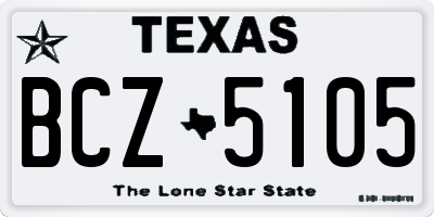 TX license plate BCZ5105