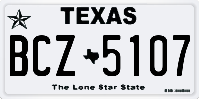 TX license plate BCZ5107