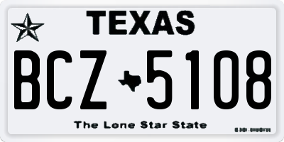 TX license plate BCZ5108