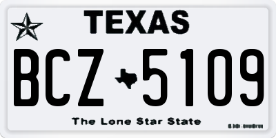 TX license plate BCZ5109