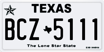 TX license plate BCZ5111