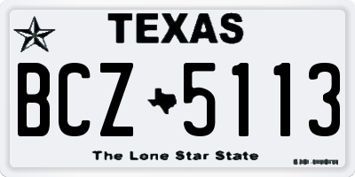 TX license plate BCZ5113