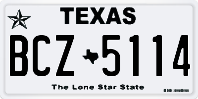 TX license plate BCZ5114