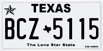 TX license plate BCZ5115