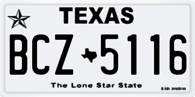 TX license plate BCZ5116
