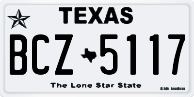 TX license plate BCZ5117