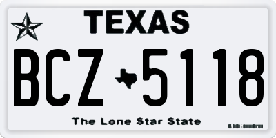 TX license plate BCZ5118