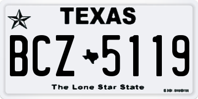 TX license plate BCZ5119