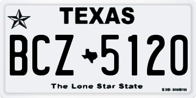TX license plate BCZ5120