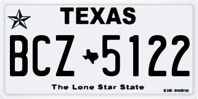 TX license plate BCZ5122