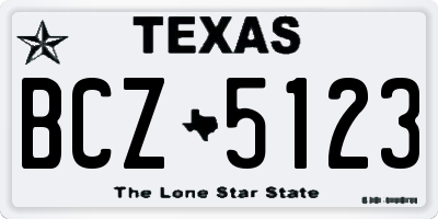 TX license plate BCZ5123