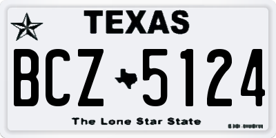 TX license plate BCZ5124