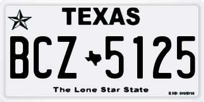TX license plate BCZ5125