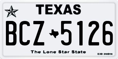 TX license plate BCZ5126