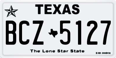 TX license plate BCZ5127