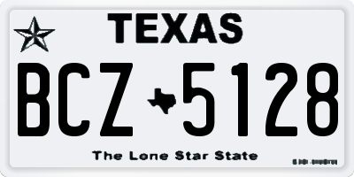 TX license plate BCZ5128