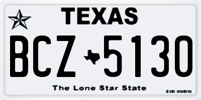 TX license plate BCZ5130