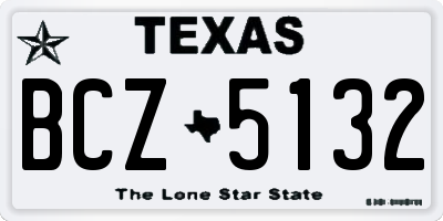 TX license plate BCZ5132