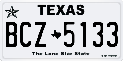 TX license plate BCZ5133