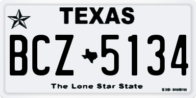 TX license plate BCZ5134