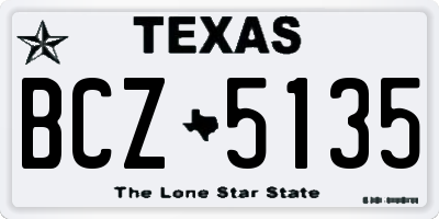TX license plate BCZ5135