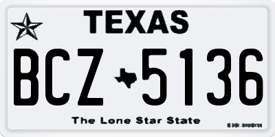 TX license plate BCZ5136