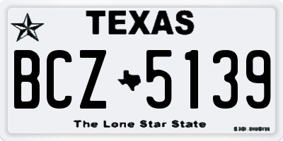 TX license plate BCZ5139