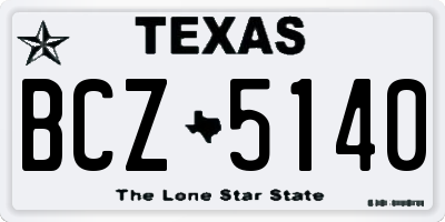 TX license plate BCZ5140