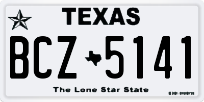 TX license plate BCZ5141