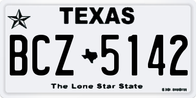 TX license plate BCZ5142