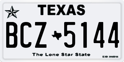 TX license plate BCZ5144