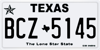 TX license plate BCZ5145